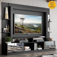 Rack com Painel Tv 65 Portas com Espelho Oslo Preto - 5