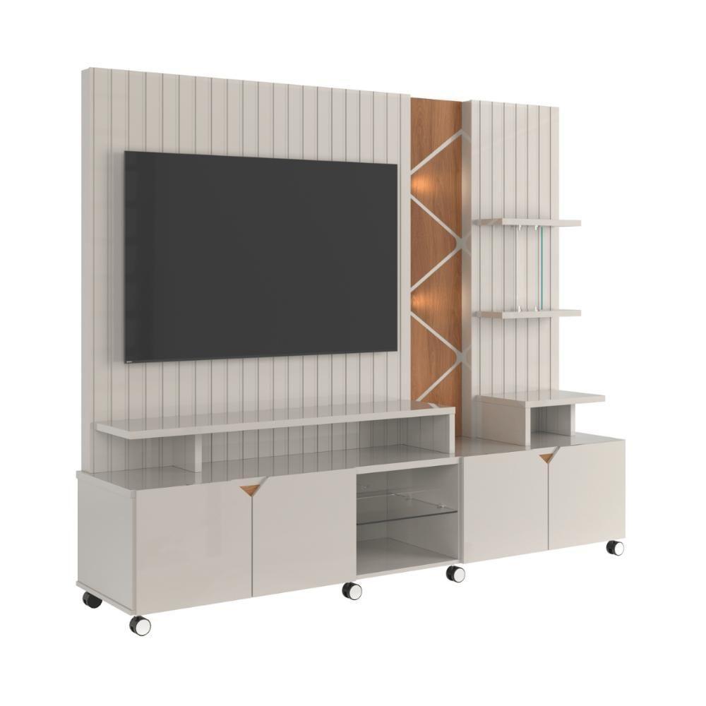 Painel Prateleira Cuba Off White Perolizado-jequitiba - 3