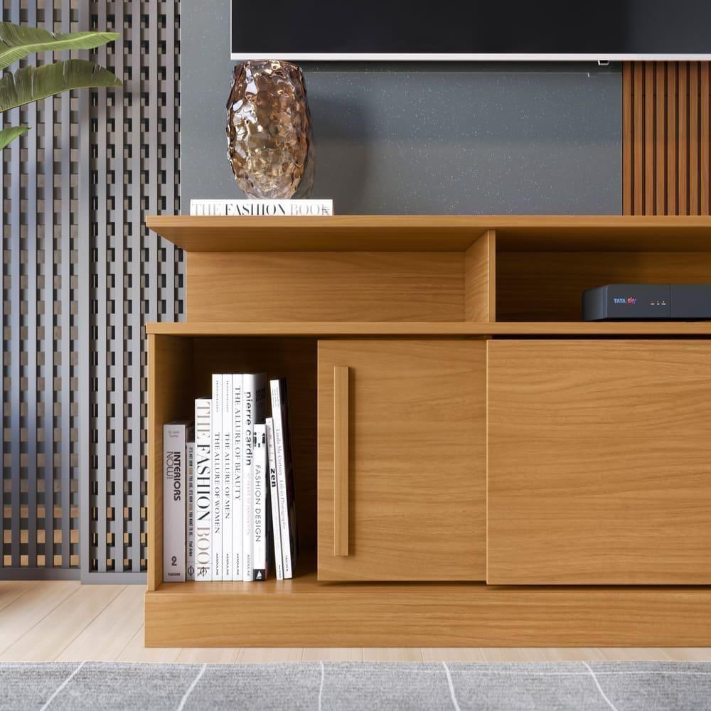 Painel Tv Nicaragua Tauari Ripado-cinza Perolizado - 4