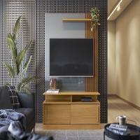 Painel Tv Nicaragua Tauari Ripado-cinza Perolizado - 1