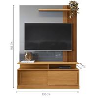 Painel Tv Nicaragua Tauari Ripado-cinza Perolizado - 2