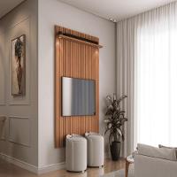 Painel Jequitiba Ripado 3d Bancada Alemanha Jequitiba-off White - 3