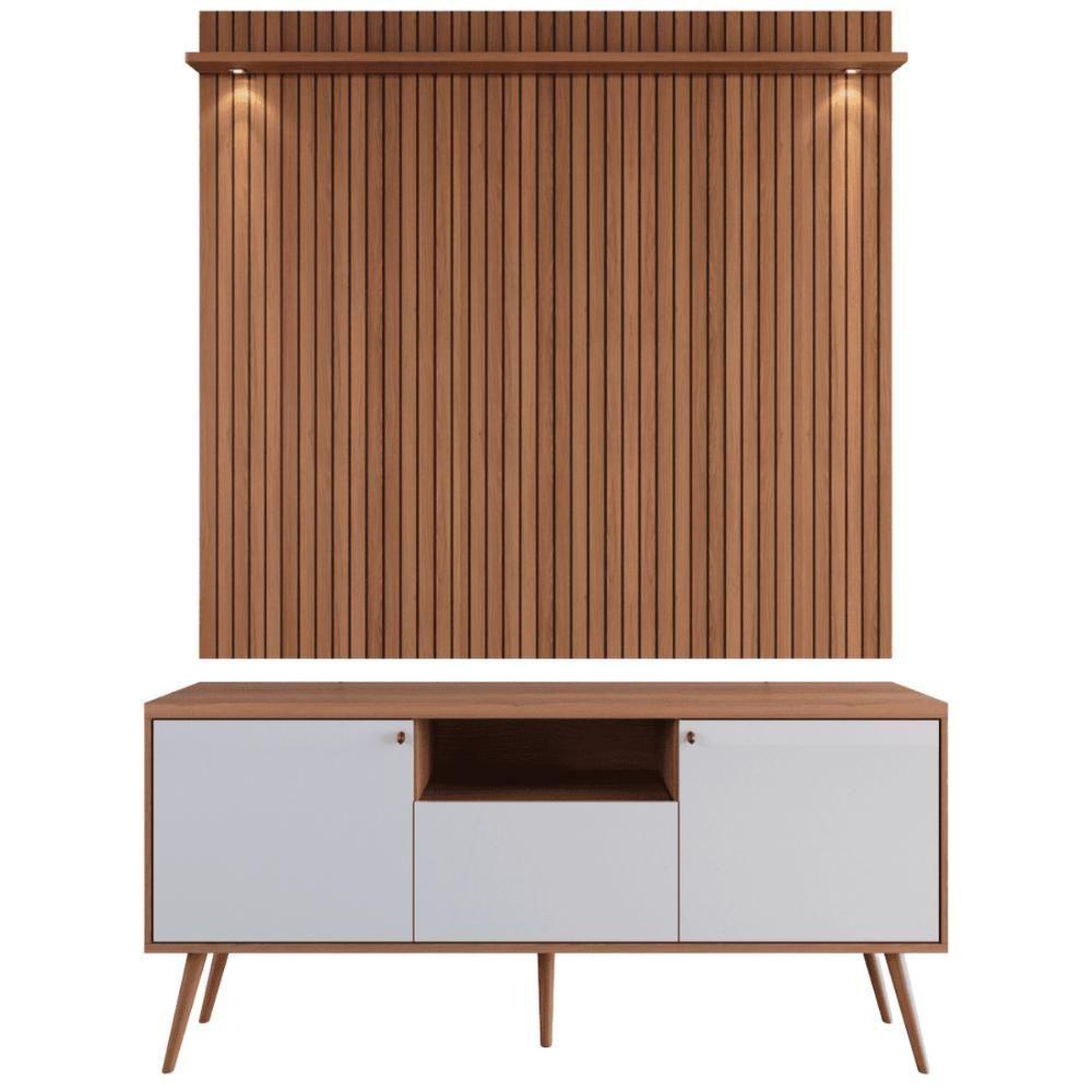 Painel Jequitiba Ripado 3d Bancada Canada Jequitiba-off White - 1