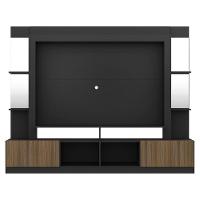 Rack com Painel Tv 65 Prateleiras com Espelho Oslo Preto - 1