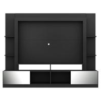 Rack com Painel Tv 65 Portas com Espelho Oslo Preto - 1