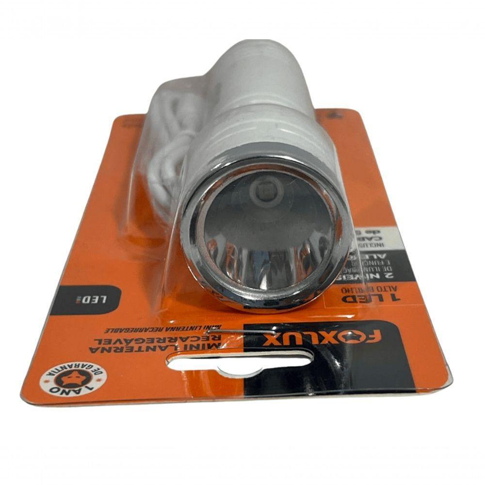 Mini Lanterna Recarregável 1 Led 2 Níveis C/ Cabo Usb Foxlux - 4