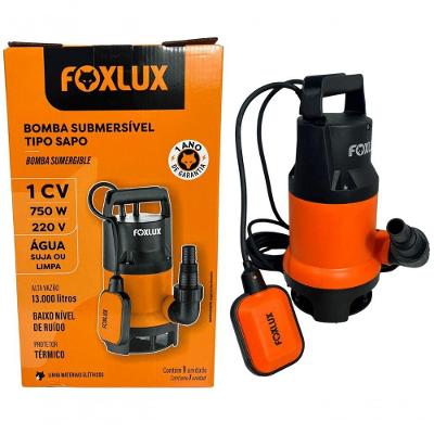 Bomba Submersível Sapo 1cv Foxlux água Limpa Suja Automática 220