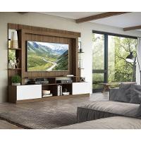 Rack com Painel Tv 65 Prateleiras com Espelho Oslo Madeirado