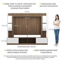 Rack com Painel Tv 65 Prateleiras com Espelho Oslo Madeirado - 6