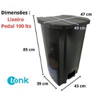 Coletor Lixeira De Pedal 100 Lt Tonk Preto - 6