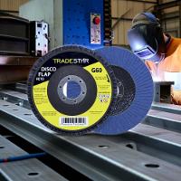 Disco Flap 115 Mm G60 Fibra Reto Azul Aço E Inox Tradestar - 3