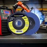 Disco Flap 115 Mm G60 Fibra Reto Azul Aço E Inox Tradestar - 5