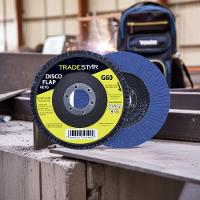 Disco Flap 115 Mm G60 Fibra Reto Azul Aço E Inox Tradestar - 7