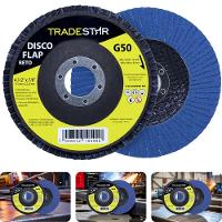 Disco Flap 115 Mm G50 Fibra Reto Azul Aço E Inox Tradestar - 2