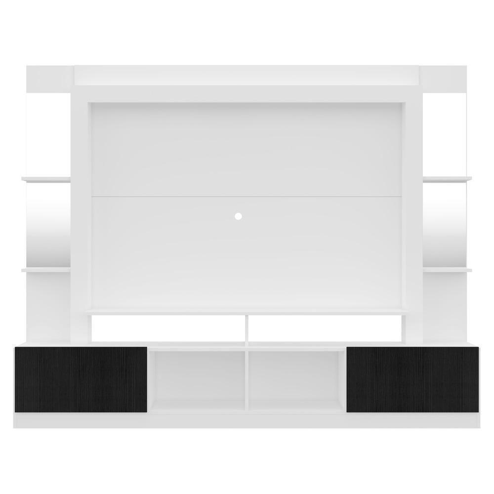 Rack com Painel Tv 65 Prateleiras com Espelho Oslo Branco - 1