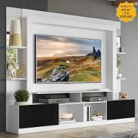 Rack com Painel Tv 65 Prateleiras com Espelho Oslo Branco - 2