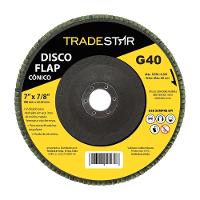 Disco Flap 180 Mm G40 Fibra Cônico Aço Tradestar - 1