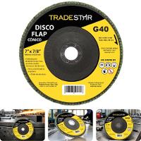 Disco Flap 180 Mm G40 Fibra Cônico Aço Tradestar - 2