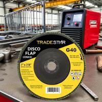 Disco Flap 180 Mm G40 Fibra Cônico Aço Tradestar - 6