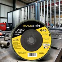 Disco Flap 180 Mm G40 Fibra Cônico Aço Tradestar - 7