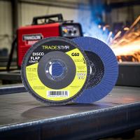 Disco Flap 115 Mm G60 Fibra Cônico Azul Aço E Inox Tradestar - 3