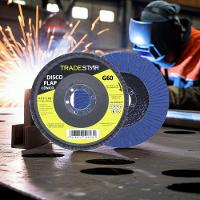 Disco Flap 115 Mm G60 Fibra Cônico Azul Aço E Inox Tradestar - 6