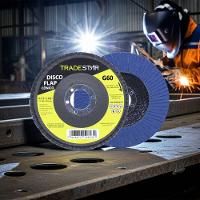 Disco Flap 115 Mm G60 Fibra Cônico Azul Aço E Inox Tradestar - 7