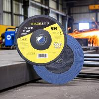 Disco Flap 180 Mm G50 Fibra Cônico Azul Aço E Inox Tradestar - 6