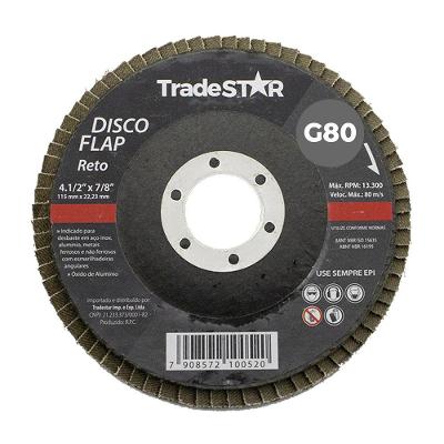 Disco Flap 115 Mm G80 Fibra Reto Aço Tradestar