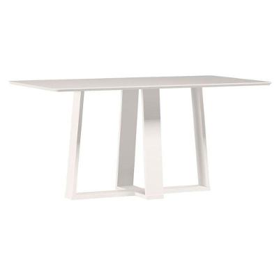 Mesa De Jantar Rubi 160x90 Cm Com Vidro Off White – New Ceval