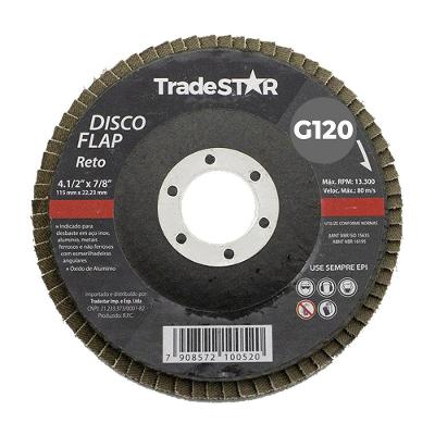 Disco Flap 115 Mm G120 Fibra Reto Aço Tradestar