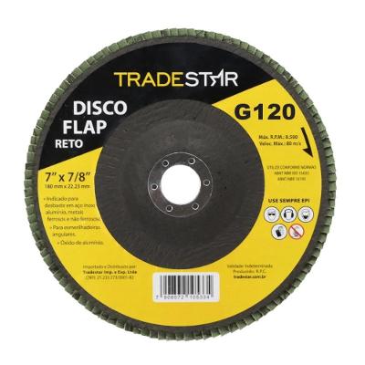Disco Flap 180 Mm G120 Fibra Reto Aço Tradestar