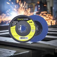 Disco Flap 115 Mm G40 Fibra Cônico Azul Aço E Inox Tradestar - 9