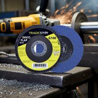 Disco Flap 115 Mm G100 Fibra Reto Azul Aço E Inox Tradestar - 3