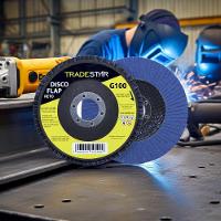 Disco Flap 115 Mm G100 Fibra Reto Azul Aço E Inox Tradestar - 8