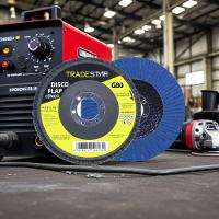 Disco Flap 115 Mm G80 Fibra Conico Azul Aço E Inox Tradestar - 3