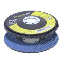 Disco Flap 115 Mm G80 Fibra Conico Azul Aço E Inox Tradestar - 9