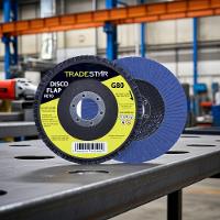 Disco Flap 115 Mm G80 Fibra Reto Azul Aço E Inox Tradestar - 3