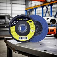 Disco Flap 115 Mm G80 Fibra Reto Azul Aço E Inox Tradestar - 9