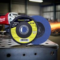 Disco Flap 115 Mm G120 Fibra Reto Azul Aço E Inox Tradestar - 3