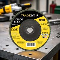 Disco Flap 180 Mm G50 Fibra Conico Aço Tradestar - 3