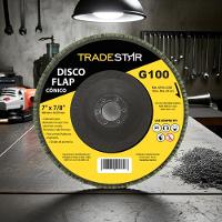Disco Flap 180 Mm G100 Fibra Cônico Aço Tradestar - 5