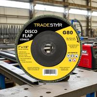 Disco Flap 180 Mm G80 Fibra Cônico Aço Tradestar - 7