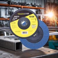 Disco Flap 180 Mm G120 Fibra Reto Azul Aço E Inox Tradestar - 3