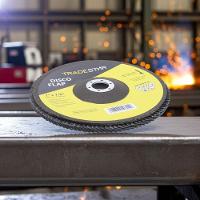 Disco Flap 180 Mm G120 Fibra Cônico Azul Aço E Inox Tradestar - 2