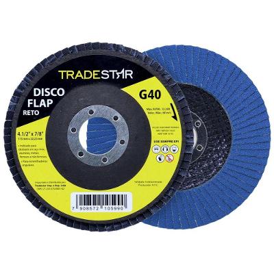Flap Disc 115 Mm G40 Fibra Reto Azul Aço E Inox Tradestar