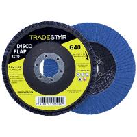Flap Disc 115 Mm G40 Fibra Reto Azul Aço E Inox Tradestar - 1