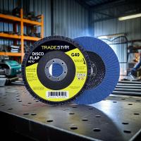 Flap Disc 115 Mm G40 Fibra Reto Azul Aço E Inox Tradestar - 3