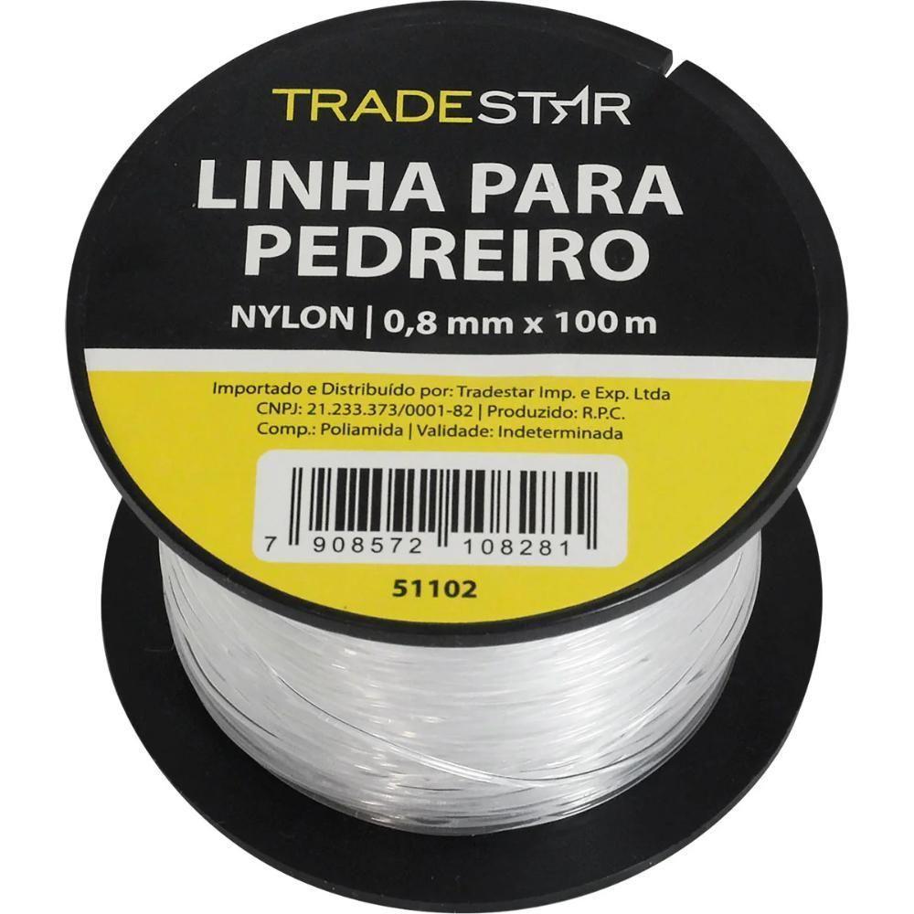 Linha Pedreiro Nylon 0,8 Mm 100 Metros Transparente Tradestar - 1