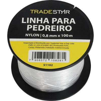 Linha Pedreiro Nylon 0,8 Mm 100 Metros Transparente Tradestar